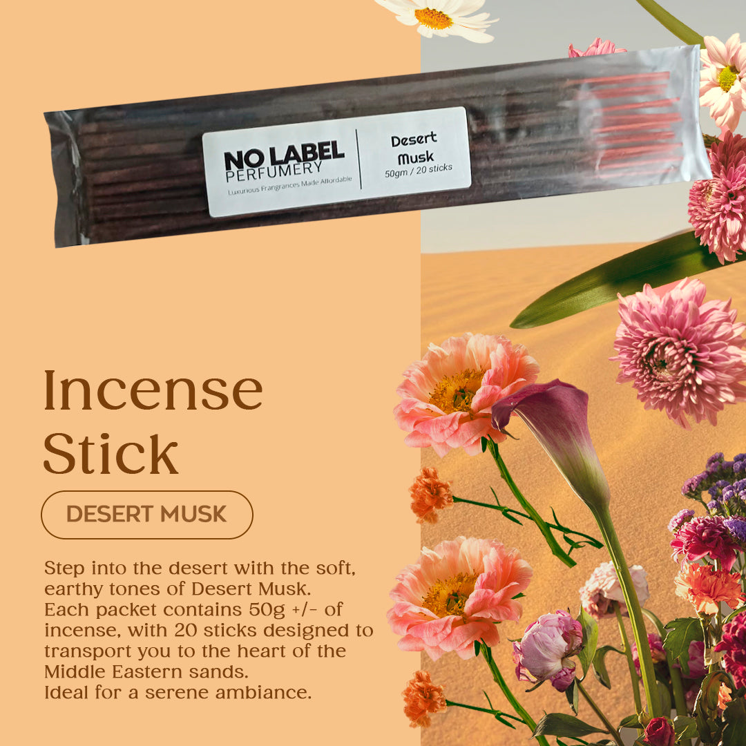 Official No Label Perfumery - Incense Sticks - Home Fragrance - 50gm / 20 Sticks