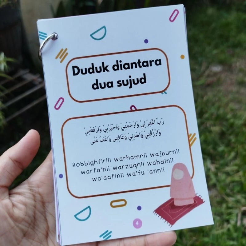 Flashcards Bacaan Solat Kanak-Kanak – Astronaut Blue / Flower Pink | 10×14cm | Teks Arab + Latin