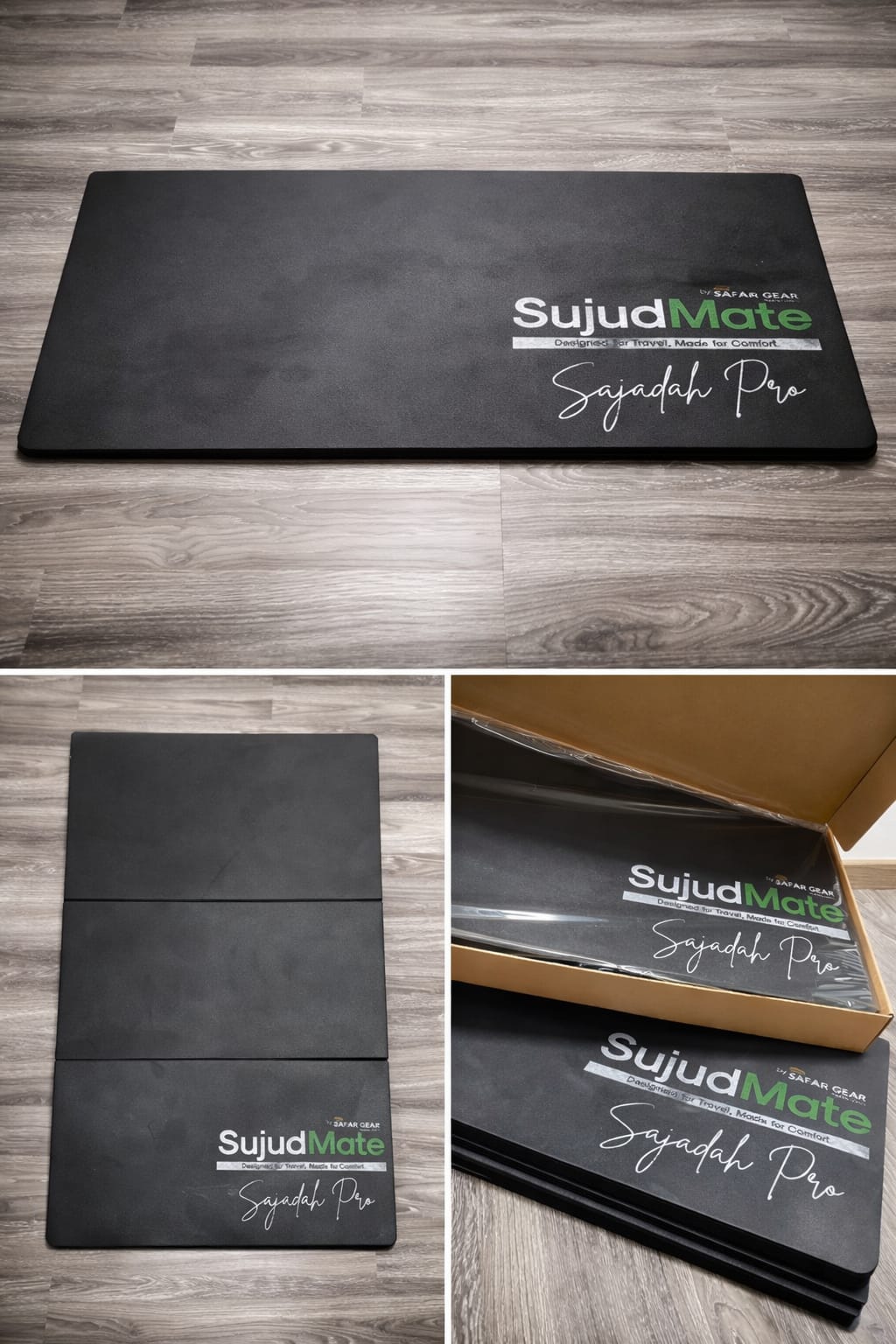 SujudMate Sajadah Pro – Extra Thick 3-Fold Comfort Prayer Mat (Ground-Like Feel)