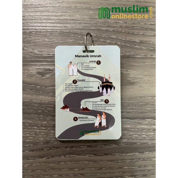 Comprehensive Umrah Doa & Zikir Guide Lanyard (Bahasa) – Waterproof | Complete Manasik Reference