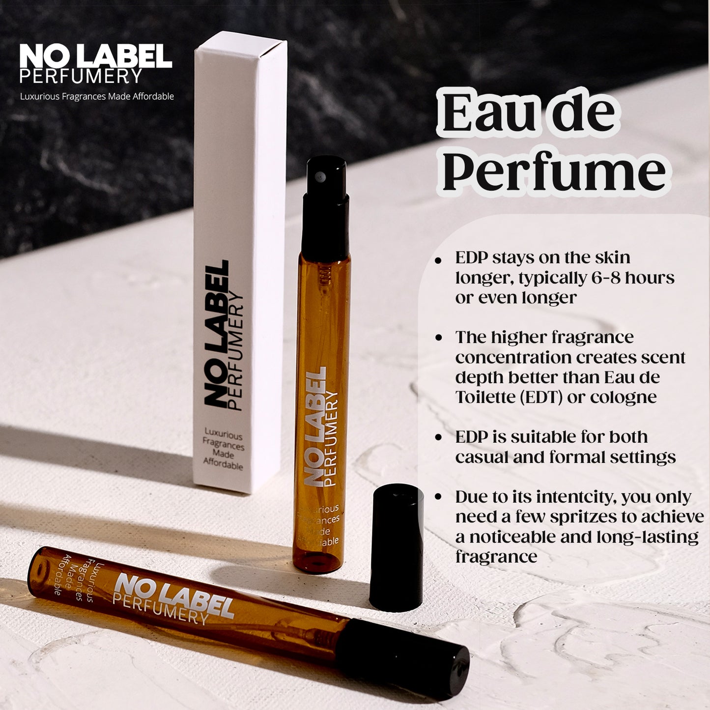 Official No Label Perfumery | Solat-Friendly | Singapore-Made | Eau De Parfum | Travel Size | 10 ML | 20 Various Scents