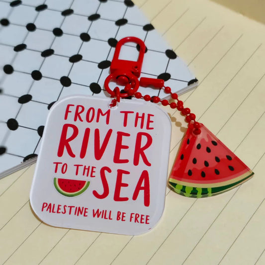 Double Watermelon Keychain Charm – Cute Acrylic Bag & Key Accessory