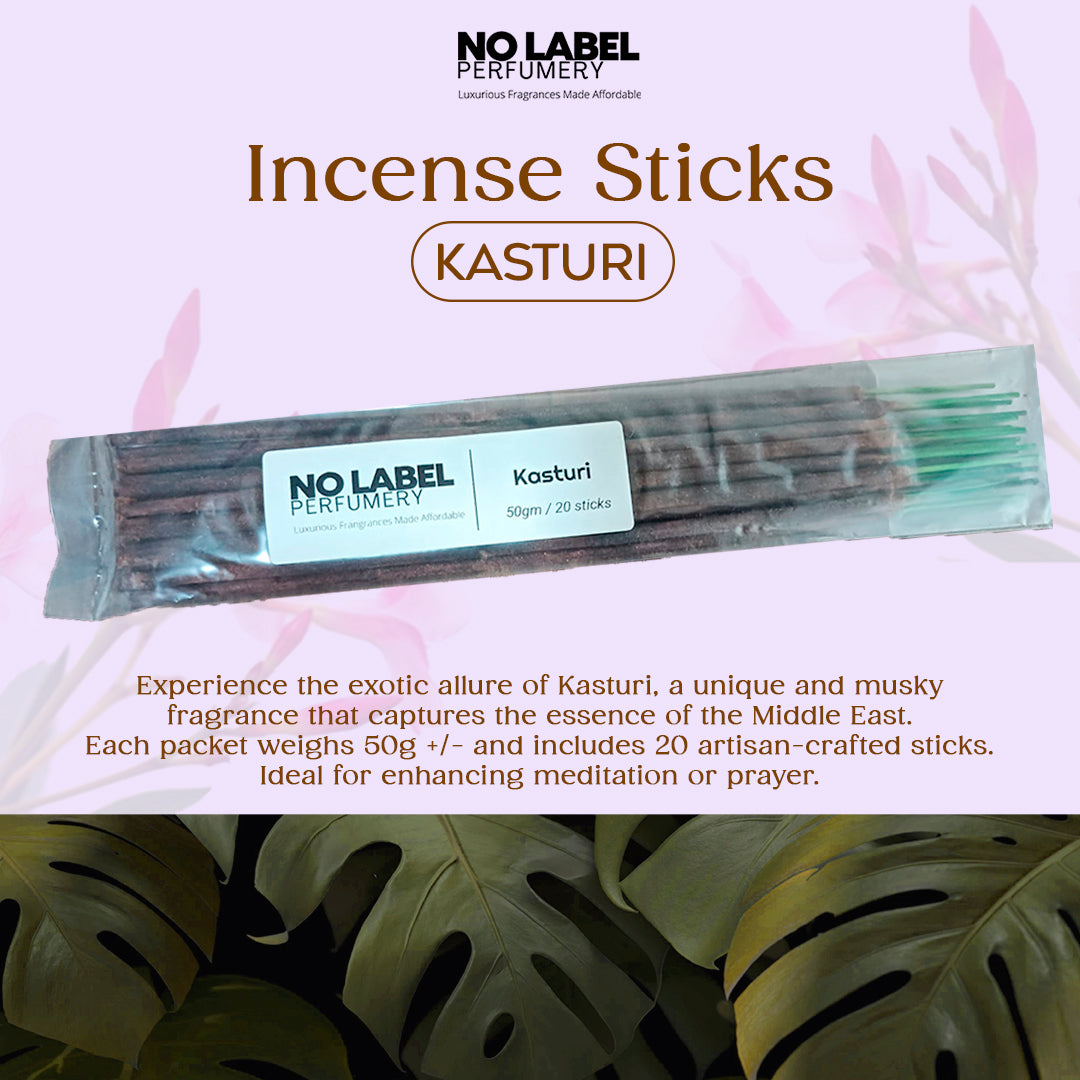 Official No Label Perfumery - Incense Sticks - Home Fragrance - 50gm / 20 Sticks